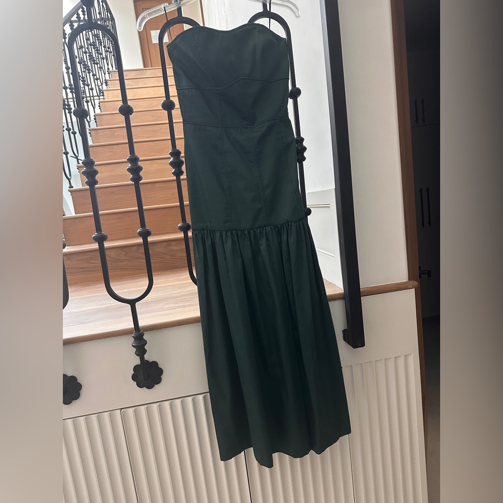 Zara Dark Green Strapless Dress